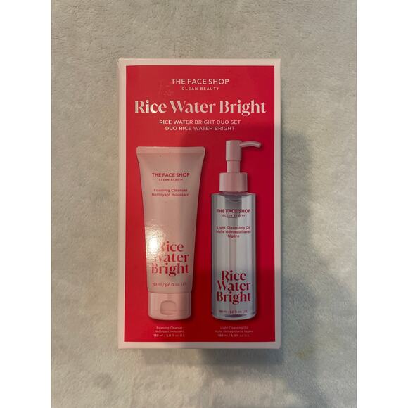 The Face Shop Rice Water Bright Duo Set Face Wash & Pore Control Cleansing Oil - Picture 1 of 8